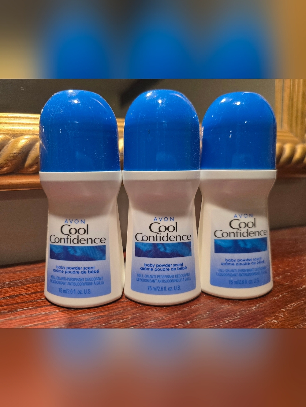 Avon Cool Confidence Baby Powder Scent Roll-On *NEW* (Set of 3)